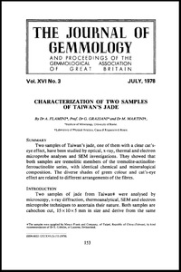 Characterization of two samples of Taiwan’s jade